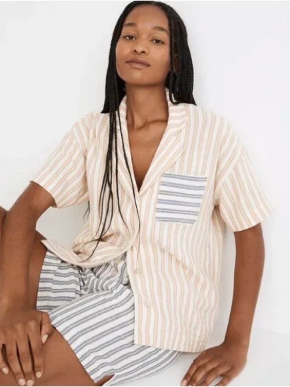 Madewell Lightestspun Oversized Top in Stripe Play
